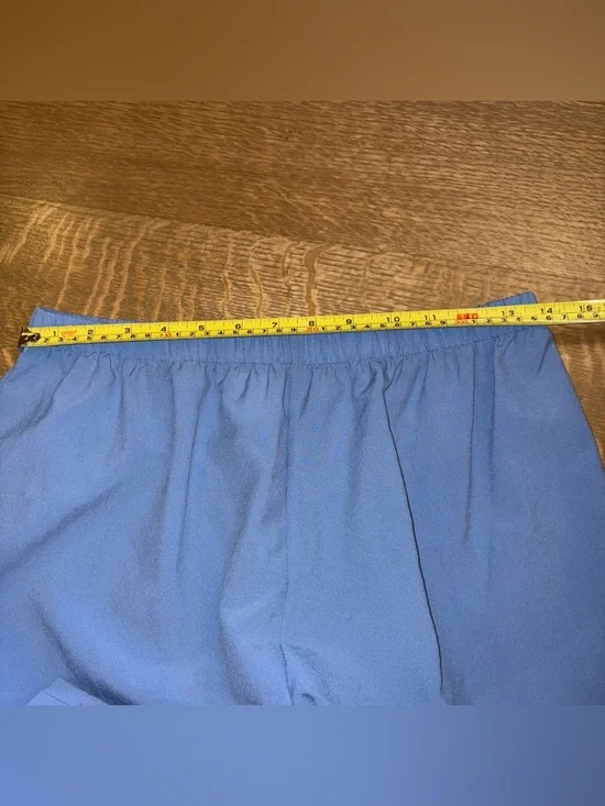 Women’s Vintage High Waisted Elastic-Waist Pull-On Work Pants Light Blue Office - Picture 7 of 10